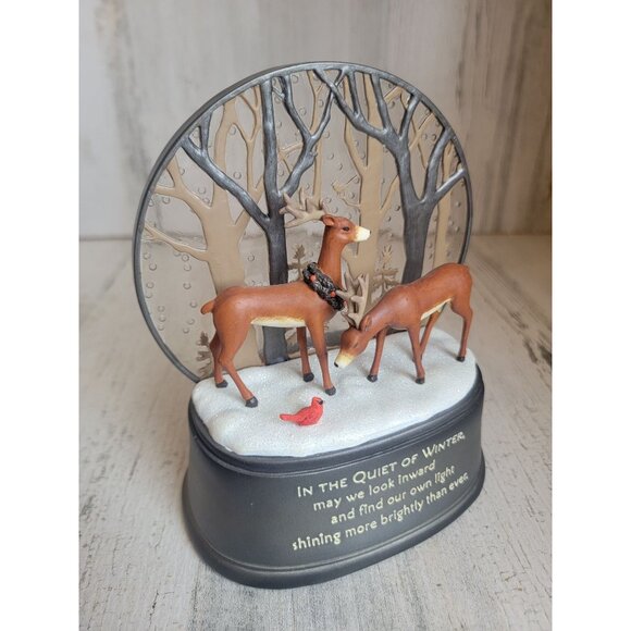 Hallmark quiet of winter deer cardinal light up home decor - Picture 2 of 6